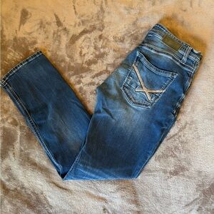 BKE Jeans Jake Straight Mens 31x32 Dark Wash Blue Denim Cowboy Western Workwear